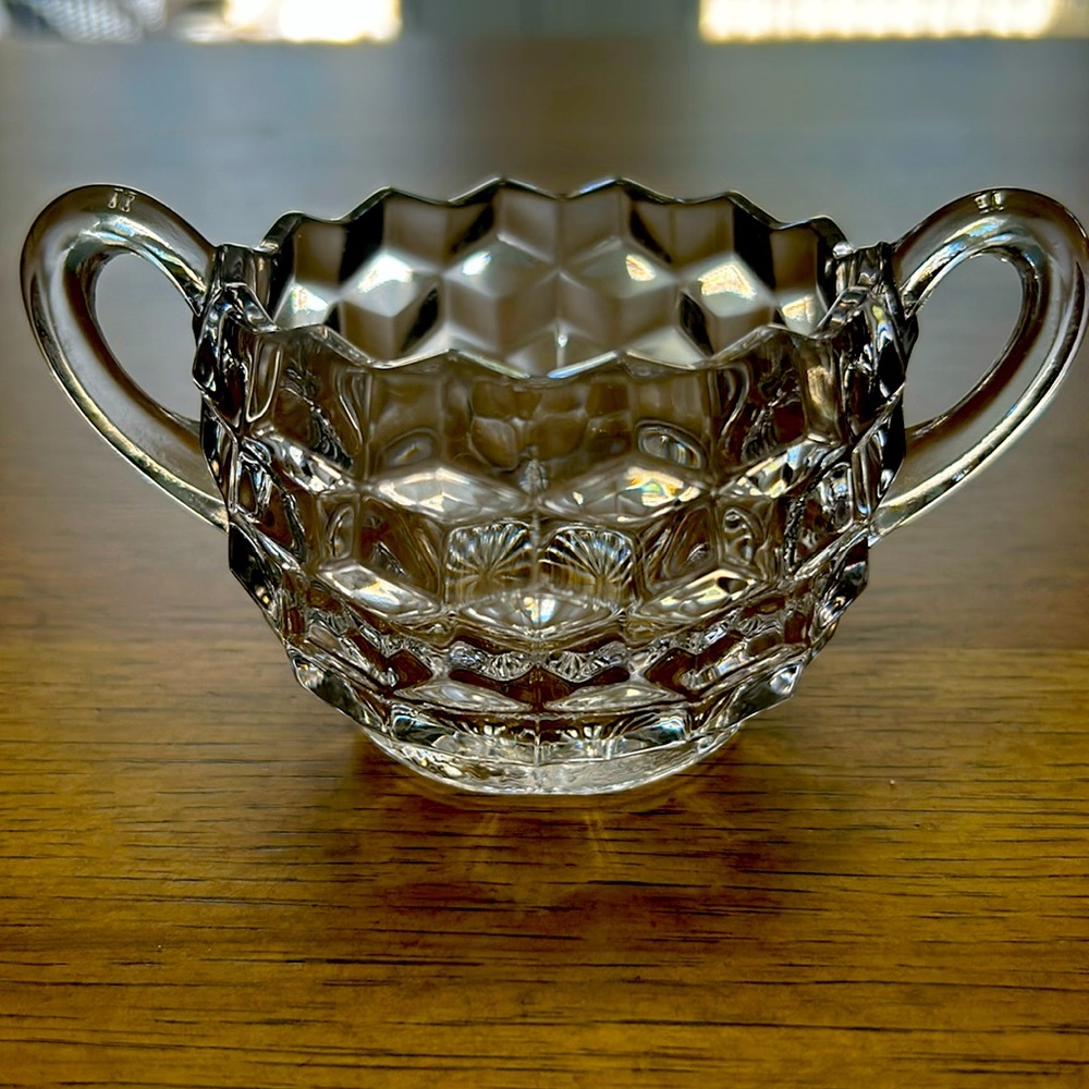 Vintage Fostoria Crystal Sugar Bowl